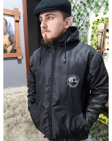 JAQUETA MASCULINA CAVALO CRIOULO IMPERMEÁVEL PRETO